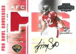 Jimmy Smith 2001 Honors Pro Bowl Souvenir Sign Of Greatness Auto Patch 6/25