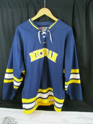 Nike University Of Michigan Wolverines Hockey Mens Womens Jersey Xl Embroidery