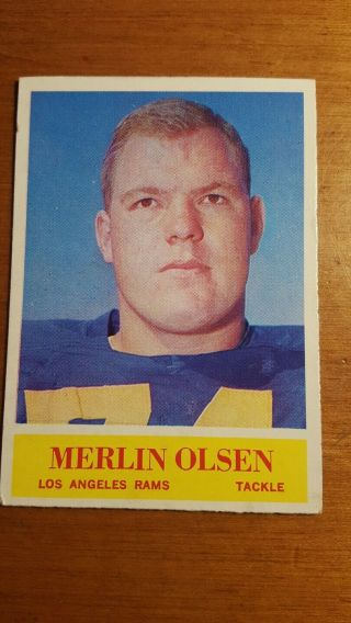 1964 Philadelphia 91 Merlin Olsen Rookie Card Crease
