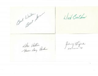 Bart Starr,  Don Hutson,  Dick Butkus & Johnny Lujack All Hof Autograph Index Cards