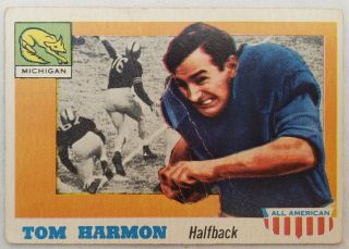 Tom Harmon All American Topps 1955 Football Card 35 Michigan