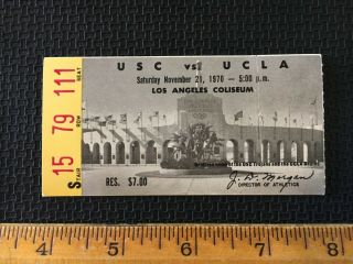 1970 College Football Ticket Stub Los Angeles Coliseum Ucla Vs Usc