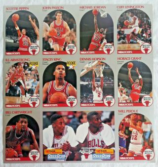 1990 Nba Hoops Kodak Osco Drug Chicago Bulls Trading Card Sheet Of 12 Cards