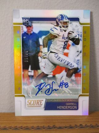 Darrell Henderson Rc - 2019 Score Rookie Signatures Gold Zone Variant 34/50