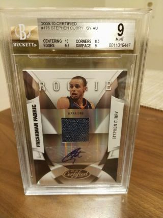 2009 - 10 Panini Certified Stephen Curry Rookie Auto Jersey /399 Rc