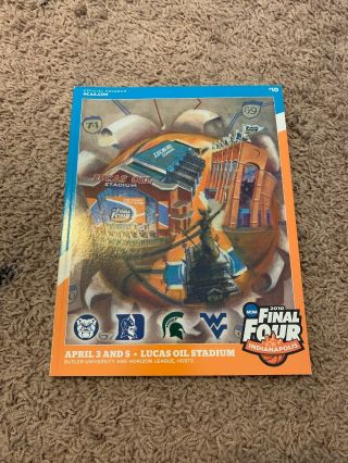 2010 Final Four March Madness Program Duke Butler Msu West Virginia Indianapolis