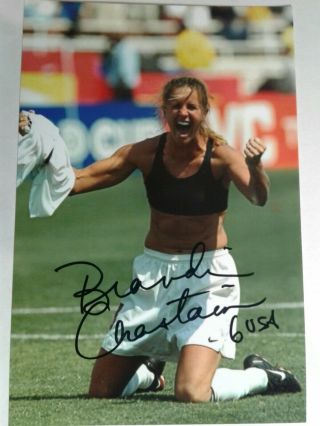 Brandi Chastain Authentic Hand Signed 4x6 Photo - Soccer Olympic Gold Medal