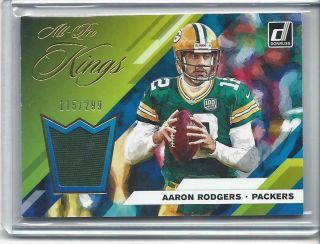 2019 Donruss Aaron Rodgers All Pro Kings Player Worn Materials 