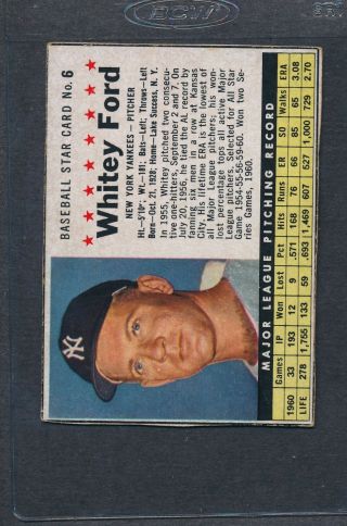 1961 Post Cereal 006 Whitey Ford Yankees Ex 227