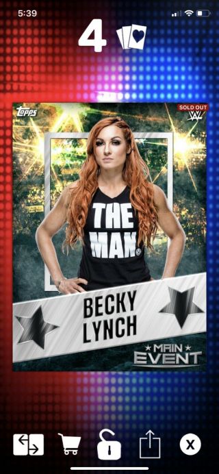 Wwe Topps Slam Digital 2019 Main Event Teal Base Becky Lynch 25cc Rare