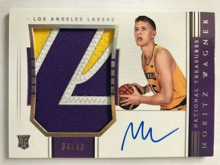 2018 - 19 National Treasures Rpa Rookie Patch Auto Horizontal Moritz Wagner 34/49