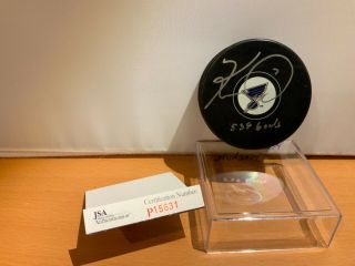 Hof? Hockey Keith Tkachuk Autographed Blues Puck Jsa Cert