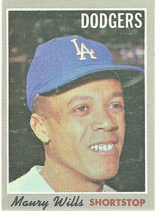 1970 Topps Baseball 595 Maury Wills Los Angeles Dodgers Semi High Number Sp