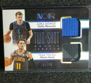 2018 - 19 Noir LUKA DONCIC TRAE YOUNG Two - Shot Rookie Dual Jersey 08/99 Non Auto 2