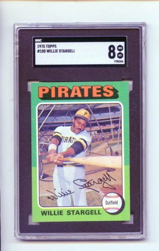 1975 Topps Willie Stargell 100 Baseball Card Pittsburgh Pirates Sgc Nm - Mt 8