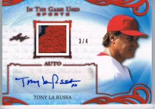2019 Leaf In The Game Tony La Russa Auto Autograph Jersey Patch /4