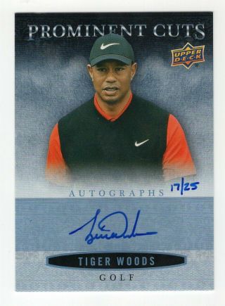 2018 Upper Deck The National Prominent Cuts Autograph Tiger Woods 17/25 Pca - Tw