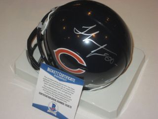 Thomas Jones Signed Chicago Bears Mini - Helmet W/ Beckett
