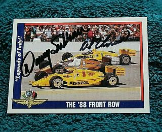 Legends Of Indy Trading Card Autographed Signed Al Unser Sr And Danny Sullivan