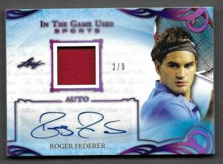 2019 Leaf Itg In The Game Sports Roger Federer Auto Jersey Shirt Purple 2/9