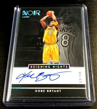 69/99 Kobe Bryant 2018 - 19 Panini Noir Autograph Auto Reigning Nights Lakers