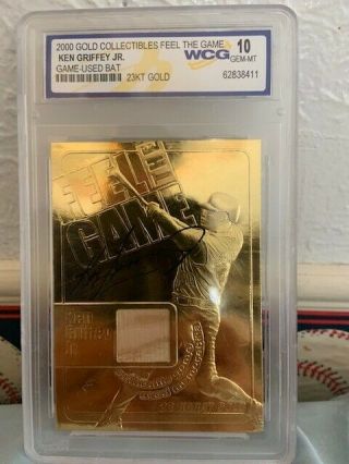 2000 Gold Collectibles Feel The Game Ken Griffey Jr Game Bat Wcg 10