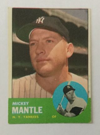 1963 Topps Mickey Mantle 200 York Yankees Vg/ex