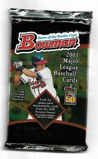 2001 Bowman Bb Pack.  Possible Albert Pujols Rc Or Autograph.