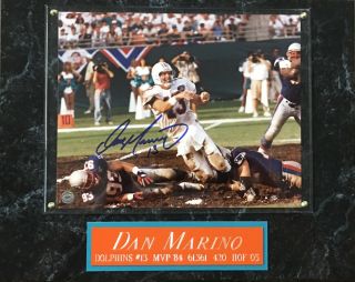 Dan Marino Miami Dolphins Autographed Signed Framed 8x10 Photo - - 12x15 Plaque