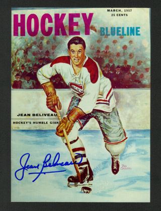 Jean Beliveau Hof Montreal Canadiens Signed Autograph Auto 5x7 Photo