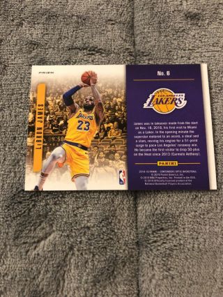 LeBron James 2018 - 19 Contenders Optic Playing the Number Game RED Cracked Ice SP 2