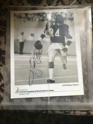 Walter Payton Autograph Photo From 1989.  This Is Not A Reprint