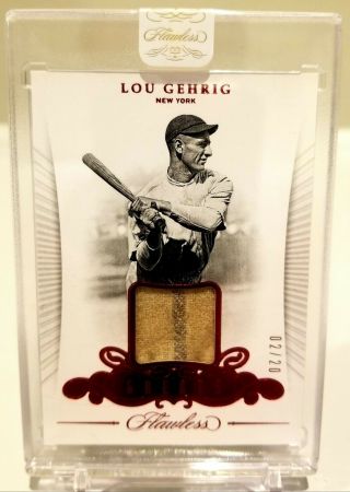 2018 Flawless Baseball Lou Gehrig Game Relic 2/20 Yankees