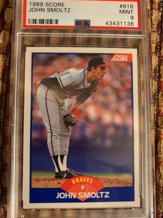 Psa 9 - 1989 Score John Smoltz Atlanta Braves 616 Baseball Card Rookie Rc