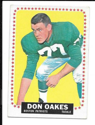 1964 Topps Football Card 15 Don Oakes Sp Boston Patriots Pretty