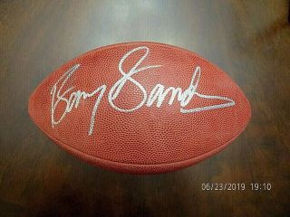 Barry Sanders Hof Autographed Football Guaranteed Authentic Bv $200