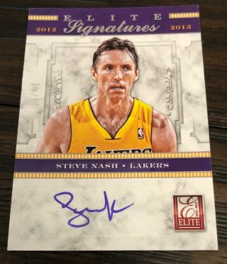 Steve Nash 2012 - 13 Elite Signatures Auto /49 Sp Lakers