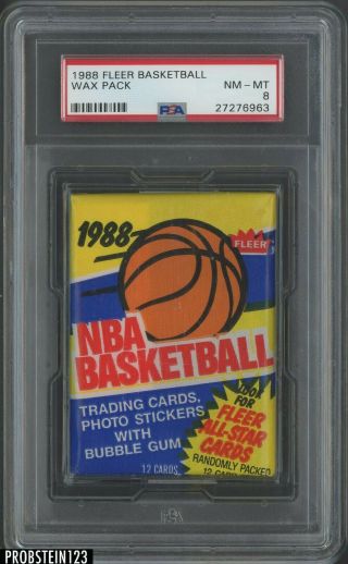 1988 Fleer Basketball Wax Pack Psa 8 Wilkins On Back