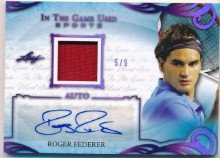 Roger Federer 2019 In The Game Patch Platinum Blue Auto 5/9