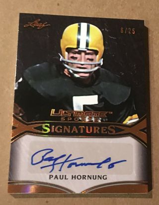 2019 Leaf Ultimate Sports Paul Hornung Packers Signatures Autograph 6/25 Hof