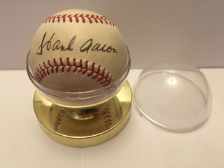 Hank Aaron Autographed Baseball Signed 1980’s Atlanta Braves