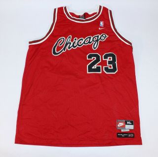 Michael Jordan Chicago Bulls 1984 Nike Xl,  2 Length 84 Red Flight Jersey Sewn