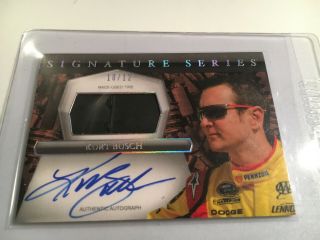 Kurt Busch Autographed / Race Tire Press Pass Signature Series 10/12 Nasca