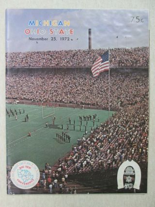 1972,  Michigan V Ohio State Official Football Program,  Hayes Vs Schembechler