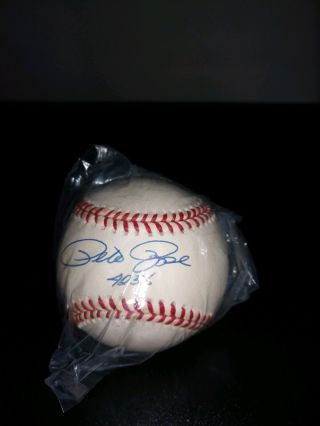 Pete Rose Signed Baseball With 4256 Inscription And Jsa