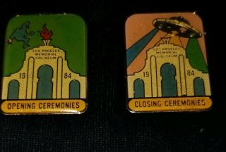 1984 Los Angeles Olympic Summer Games Opening And Closing Ceremonies Pin Set