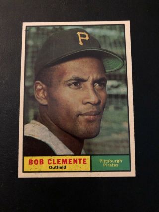 1961 Topps Roberto Clemente Pittsburgh Pirates 388 Baseball Card Ex,