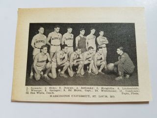 Washington University Of St.  Louis Missouri 1930 - 31 Basketball Team Picture