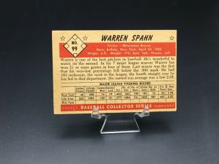 1953 BOWMAN COLOR BASEBALL WARREN SPAHN HOF EX 99 MILWAUKEE BRAVES SET BREAK 2