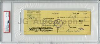 Mae West Hollywood Icon Psa/dna Slabbed & Graded Nm - Mt 8 Autographed 1934 Check
